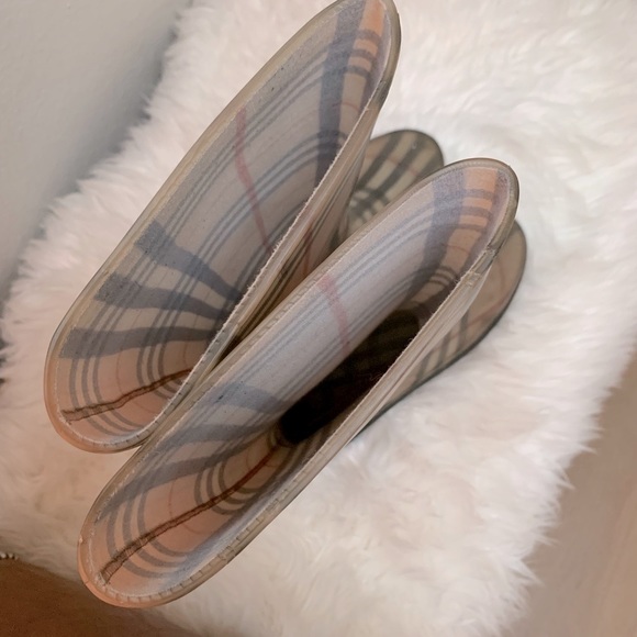 *Vintage* Womens Authentic Burberry Rubber Rain Boots in Classic Plaid Check 38 - Picture 8 of 14